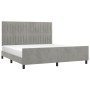 Light gray velvet bed frame with headboard 180x200cm by vidaXL, Beds and slatted bases - Ref: Foro24-3125891, Price: 241,82 €...