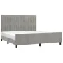 Light gray velvet bed frame with headboard 180x200cm by vidaXL, Beds and slatted bases - Ref: Foro24-3125891, Price: 236,82 €...