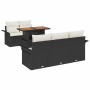 Conjunto de sofá de jardín 6 pcs Negro y crema 100 x 55 x 73 cm