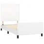 White synthetic leather headboard bed frame 100x200 cm by vidaXL, Beds and slatted bases - Ref: Foro24-3125434, Price: 144,91...