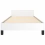 White synthetic leather headboard bed frame 100x200 cm by vidaXL, Beds and slatted bases - Ref: Foro24-3125434, Price: 144,91...