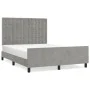 Bed frame with light gray velvet headboard 140x190cm by vidaXL, Beds and slatted bases - Ref: Foro24-3125995, Price: 215,08 €...