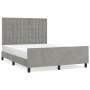 Estructura de cama con cabecero terciopelo gris claro 140x190cm de vidaXL, Camas y somieres - Ref: Foro24-3125995, Precio: 21...