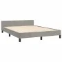 Bed frame with light gray velvet headboard 140x190cm by vidaXL, Beds and slatted bases - Ref: Foro24-3125995, Price: 215,08 €...