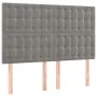 Bed frame with light gray velvet headboard 140x190cm by vidaXL, Beds and slatted bases - Ref: Foro24-3125995, Price: 215,08 €...
