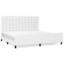 Estructura de cama cabecero cuero sintético blanco 200x200 cm de vidaXL, Camas y somieres - Ref: Foro24-3125592, Precio: 246,...