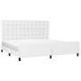 Estructura de cama cabecero cuero sintético blanco 200x200 cm de vidaXL, Camas y somieres - Ref: Foro24-3125592, Precio: 246,...