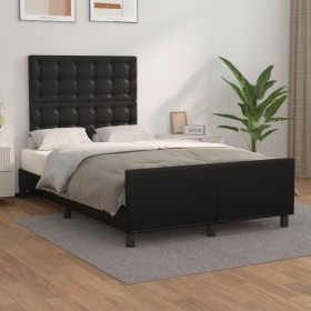 Bed frame with headboard black synthetic leather 120x200cm by vidaXL, Beds and slatted bases - Ref: Foro24-3125561, Price: 17...