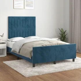 Dark blue velvet bed frame with headboard 120x200cm by vidaXL, Beds and slatted bases - Ref: Foro24-3125871, Price: 171,03 €,...
