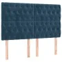 Dark blue velvet bed frame with headboard 140x200 cm by vidaXL, Beds and slatted bases - Ref: Foro24-3125944, Price: 232,26 €...