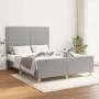 Light gray fabric bed frame with headboard 140x190 cm by vidaXL, Beds and slatted bases - Ref: Foro24-3124968, Price: 191,18 ...