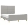 Light gray fabric bed frame with headboard 140x190 cm by vidaXL, Beds and slatted bases - Ref: Foro24-3124968, Price: 191,18 ...