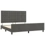Bed frame with dark gray velvet headboard 180x200 cm by vidaXL, Beds and slatted bases - Ref: Foro24-3126014, Price: 229,88 €...