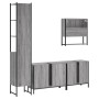 Set de muebles de baño 4 pzas madera contrachapada gris sonoma