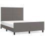 Bed frame with headboard gray synthetic leather 140x190 cm by vidaXL, Beds and slatted bases - Ref: Foro24-3125449, Price: 20...