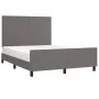 Bed frame with headboard gray synthetic leather 140x190 cm by vidaXL, Beds and slatted bases - Ref: Foro24-3125449, Price: 20...