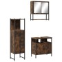 Set de muebles baño 3 pzas madera contrachapada roble ahumado