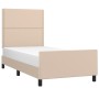 Cappuccino synthetic leather headboard bed frame 100x200cm by vidaXL, Beds and slatted bases - Ref: Foro24-3125499, Price: 14...