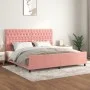 Rosa Samtbettgestell mit Kopfteil 200x200 cm von vidaXL, Betten und Lattenroste - Ref: Foro24-3125963, Preis: 279,03 €, Rabat...