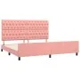 Pink velvet bed frame with headboard 200x200 cm by vidaXL, Beds and slatted bases - Ref: Foro24-3125963, Price: 279,06 €, Dis...