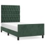 Dunkelgrüner Samtbettrahmen mit Kopfteil 100x200 cm von vidaXL, Betten und Lattenroste - Ref: Foro24-3125925, Preis: 176,70 €...