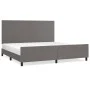 Bed frame with headboard gray synthetic leather 200x200 cm by vidaXL, Beds and slatted bases - Ref: Foro24-3125473, Price: 25...