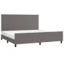 Bed frame with headboard gray synthetic leather 200x200 cm by vidaXL, Beds and slatted bases - Ref: Foro24-3125473, Price: 25...