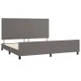 Bed frame with headboard gray synthetic leather 200x200 cm by vidaXL, Beds and slatted bases - Ref: Foro24-3125473, Price: 25...