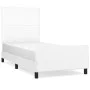 Bed frame with headboard white synthetic leather 90x190cm by vidaXL, Beds and slatted bases - Ref: Foro24-3125422, Price: 164...
