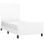 Bed frame with headboard white synthetic leather 90x190cm by vidaXL, Beds and slatted bases - Ref: Foro24-3125422, Price: 164...