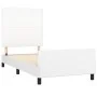 Bed frame with headboard white synthetic leather 90x190cm by vidaXL, Beds and slatted bases - Ref: Foro24-3125422, Price: 164...