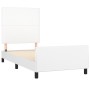 Bettgestell mit Kopfteil aus weißem Kunstleder 90x190cm von vidaXL, Betten und Lattenroste - Ref: Foro24-3125422, Preis: 174,...