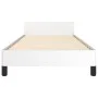 Bed frame with headboard white synthetic leather 90x190cm by vidaXL, Beds and slatted bases - Ref: Foro24-3125422, Price: 164...