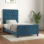 Estructura cama con cabecero terciopelo azul oscuro 90x200 cm de vidaXL, Camas y somieres - Ref: Foro24-3125920, Precio: 176,...