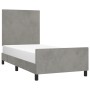 Light gray velvet bed frame with headboard 100x200cm by vidaXL, Beds and slatted bases - Ref: Foro24-3125617, Price: 130,66 €...
