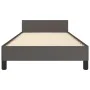 Bed frame with headboard gray synthetic leather 100x200 cm by vidaXL, Beds and slatted bases - Ref: Foro24-3125559, Price: 14...