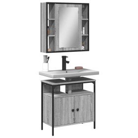 Set de muebles de baño 2 pzas madera contrachapada gris sonoma en Muebles de baño | Comprar online en Foro24