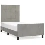 Estructura de cama con cabecero terciopelo gris claro 90x200 cm de vidaXL, Camas y somieres - Ref: Foro24-3125733, Precio: 13...