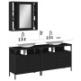 Set de muebles de baño 3 piezas madera contrachapada negro en Muebles de baño | Comprar online en Foro24