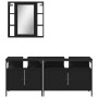 Set de muebles de baño 3 piezas madera contrachapada negro