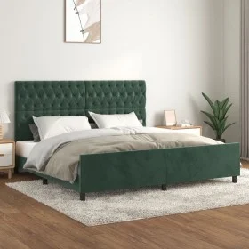 Dark green velvet bed frame with headboard 200x200 cm by vidaXL, Beds and slatted bases - Ref: Foro24-3125961, Price: 284,79 ...