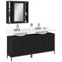 Set de muebles de baño 3 piezas madera contrachapada negro en Muebles de baño | Comprar online en Foro24