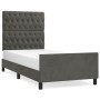 Dark gray velvet bed frame with headboard 100x200 cm by vidaXL, Beds and slatted bases - Ref: Foro24-3125923, Price: 145,19 €...