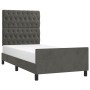 Dark gray velvet bed frame with headboard 100x200 cm by vidaXL, Beds and slatted bases - Ref: Foro24-3125923, Price: 145,19 €...