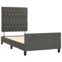 Dark gray velvet bed frame with headboard 100x200 cm by vidaXL, Beds and slatted bases - Ref: Foro24-3125923, Price: 145,19 €...