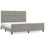 Bed frame with light gray velvet headboard 160x200cm by vidaXL, Beds and slatted bases - Ref: Foro24-3126007, Price: 240,15 €...