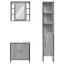 Set de muebles de baño 3 pzas madera contrachapada gris sonoma