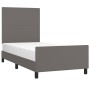 Bed frame with headboard gray synthetic leather 90x190 cm by vidaXL, Beds and slatted bases - Ref: Foro24-3125425, Price: 138...
