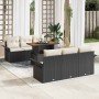 Conjunto de sofá de jardín con cojín 7 pcs Negro y crema en Sofás de exterior | Comprar online en Foro24