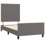 Bed frame with headboard gray synthetic leather 90x190 cm by vidaXL, Beds and slatted bases - Ref: Foro24-3125425, Price: 138...